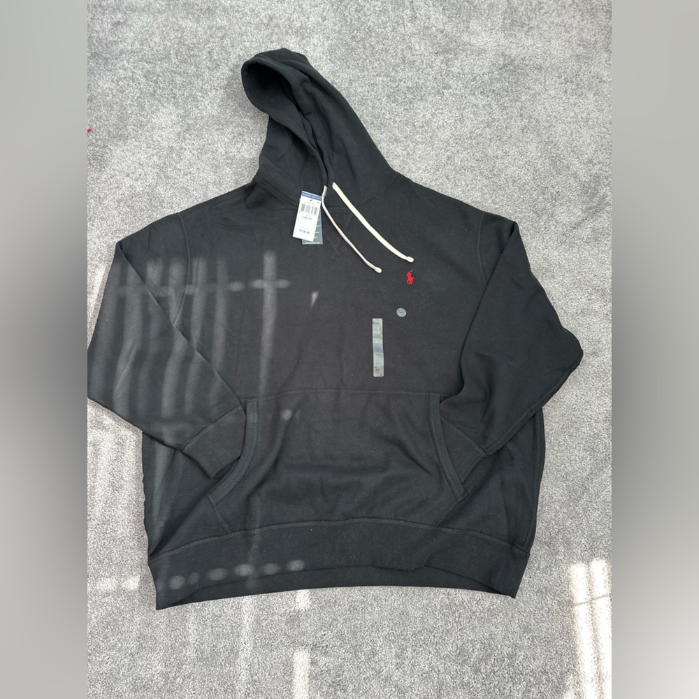 Brand new pullover black polo Hoodie with red polo logo